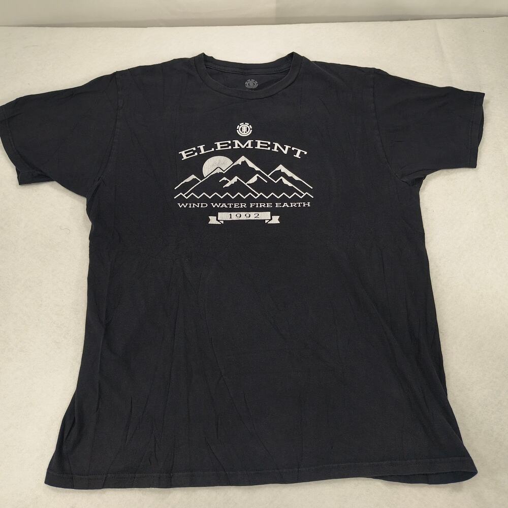 Element Skateboarding Wind Water Fire Earth Crew Neck T-Shirt Mens Size L Black - Picture 2 of 8